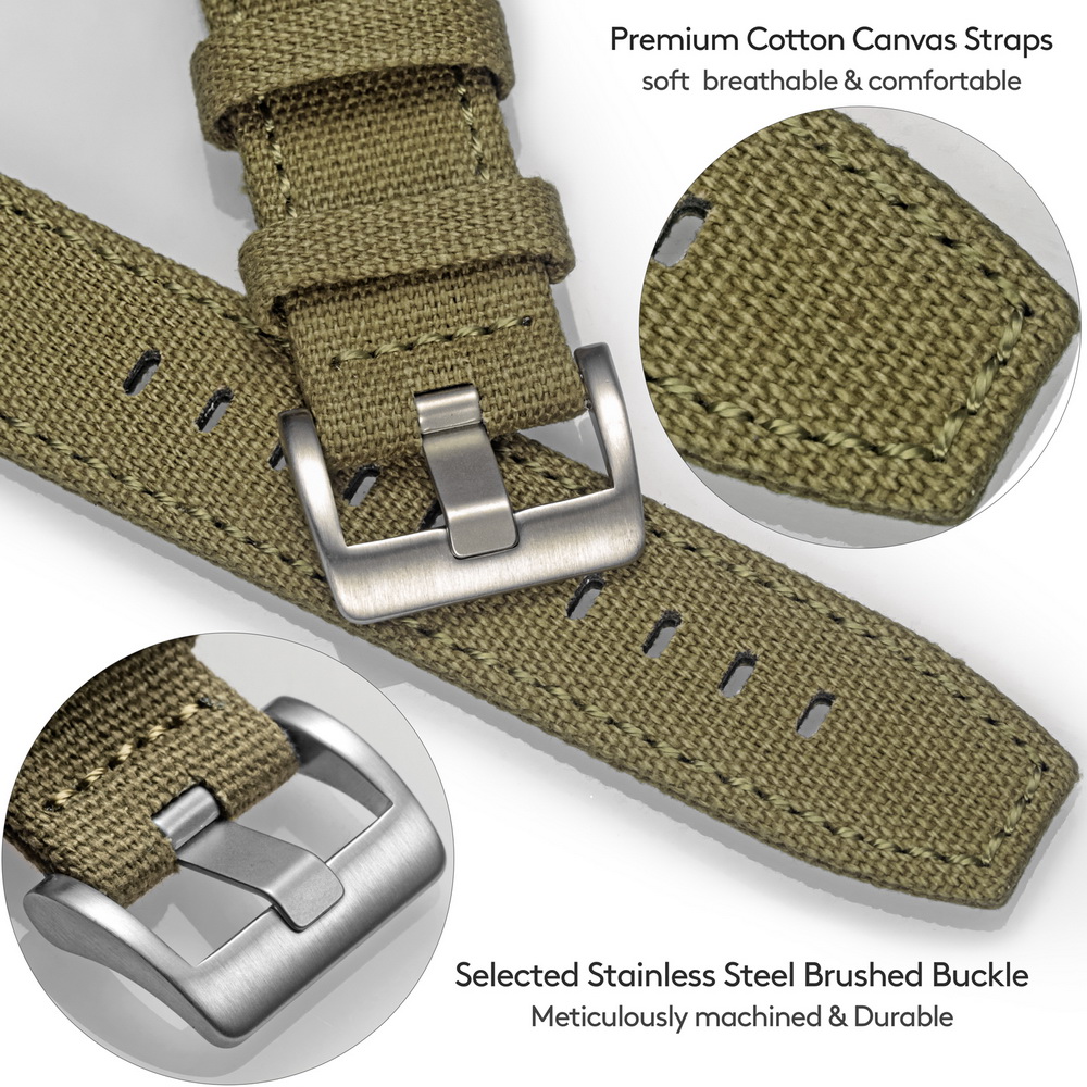 Suede Strap Watch - Hemsut Two Ply Canvas Watch Bands