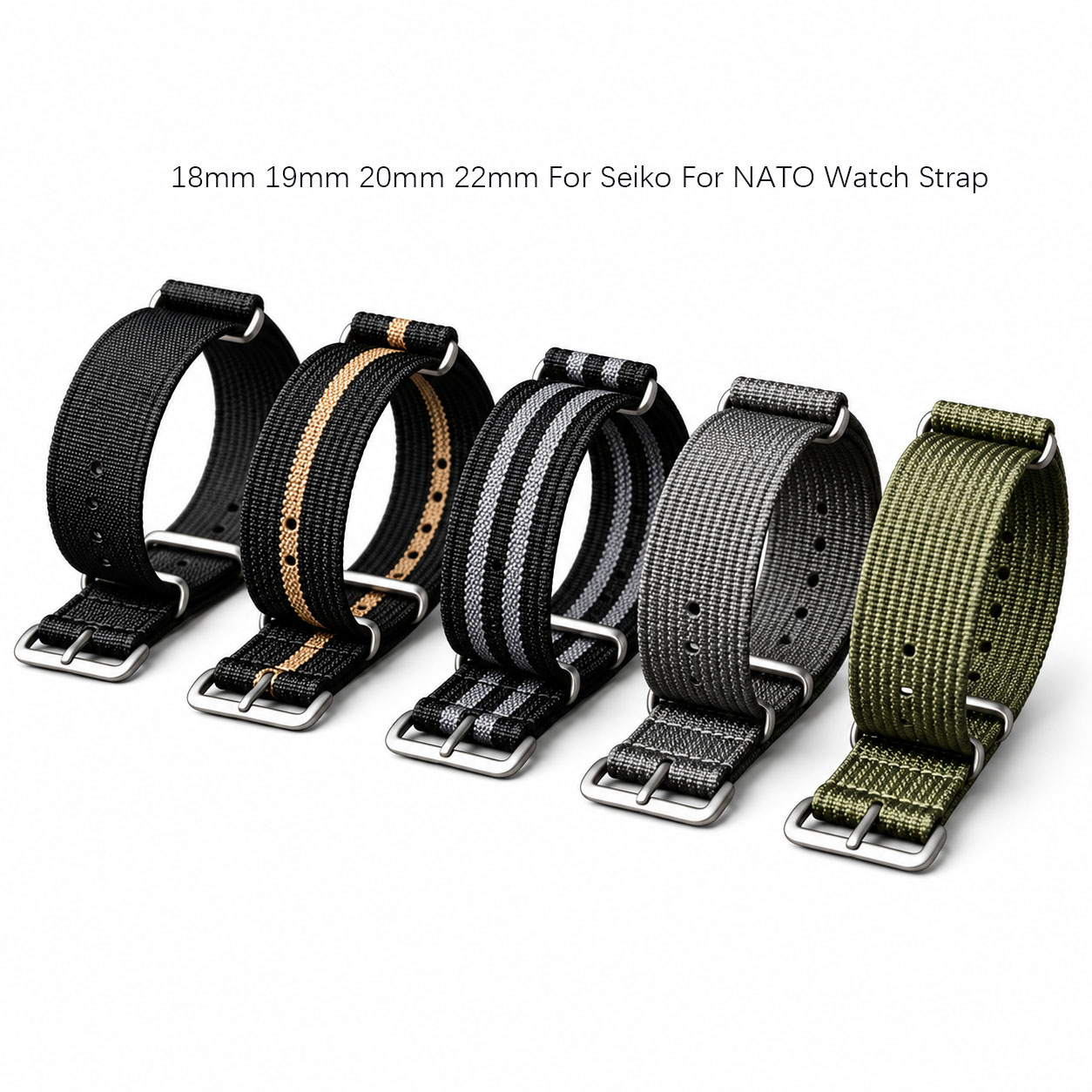 18mm 19mm 20mm 22mm For NATO W - Nato Strap Nylon 评论和价格